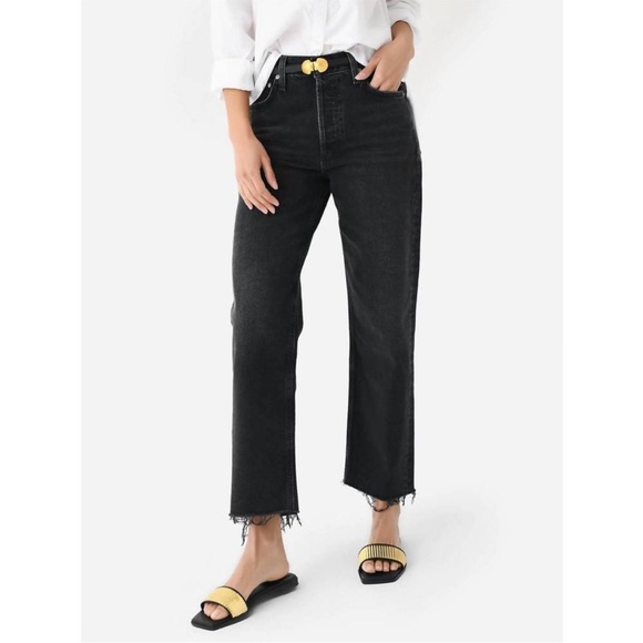 Citizens Of Humanity Denim - Citizens 'Florence' Straight Wide Leg Jeans, Cropped Short Length